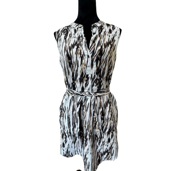 Cynthia Rowley Tops - Cynthia Rowley Brown and Cream Patterned Top Size 4